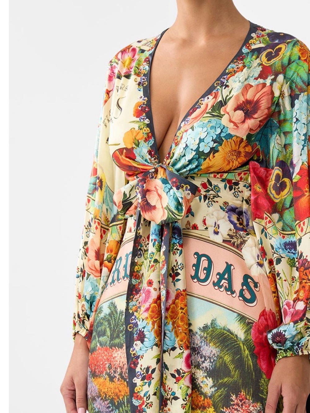 Camila Aromatic Amor Floral Printed Tie-Front Maxi Dress - Picture 4 of 8